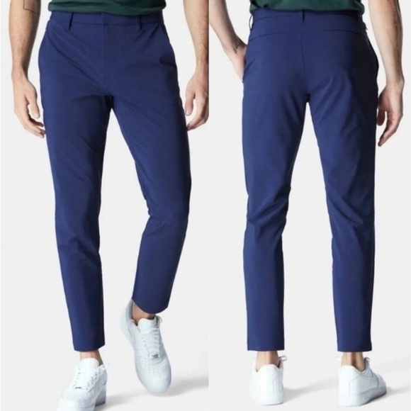 NWOT Fabletics | The Only Pant Classic Fit Zip Pockets Stretch Navy Blue - Picture 1 of 12